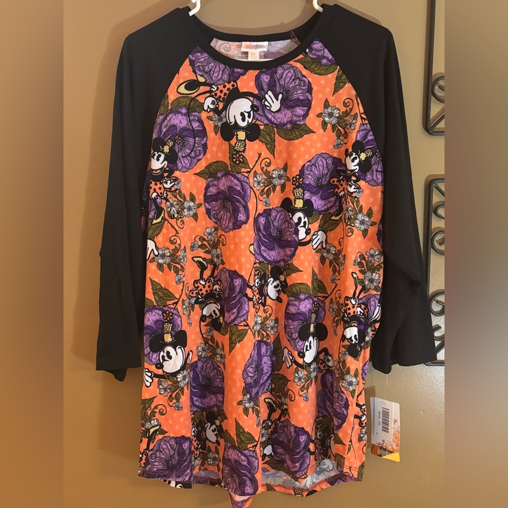 Disney Lularoe Minnie Randy Raglan Top 3XL NWT